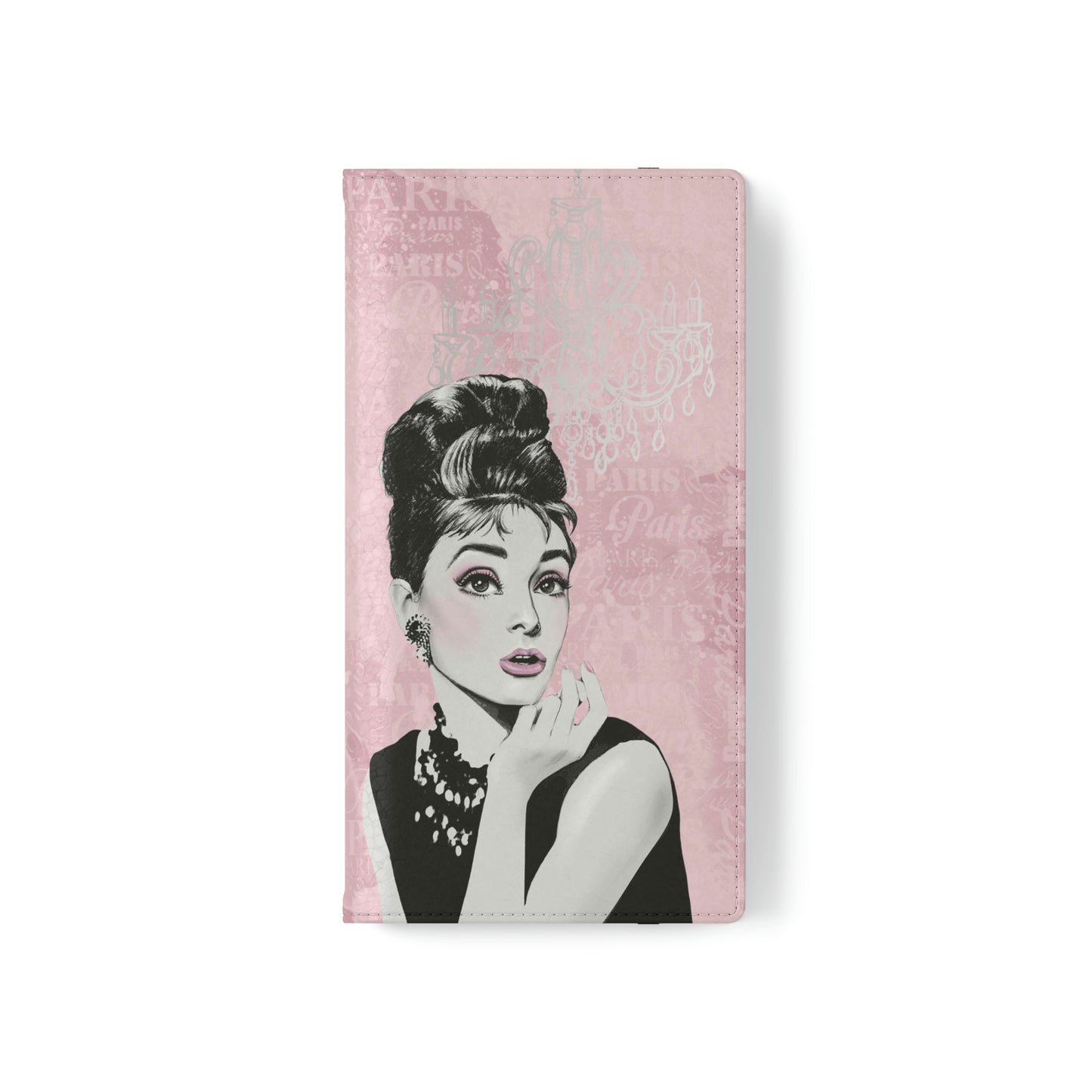 Audrey Hepburn Phone Case, Pink Paris Folio Phone Case, Paris is Always a Good Idea Smart Phone Folding Case