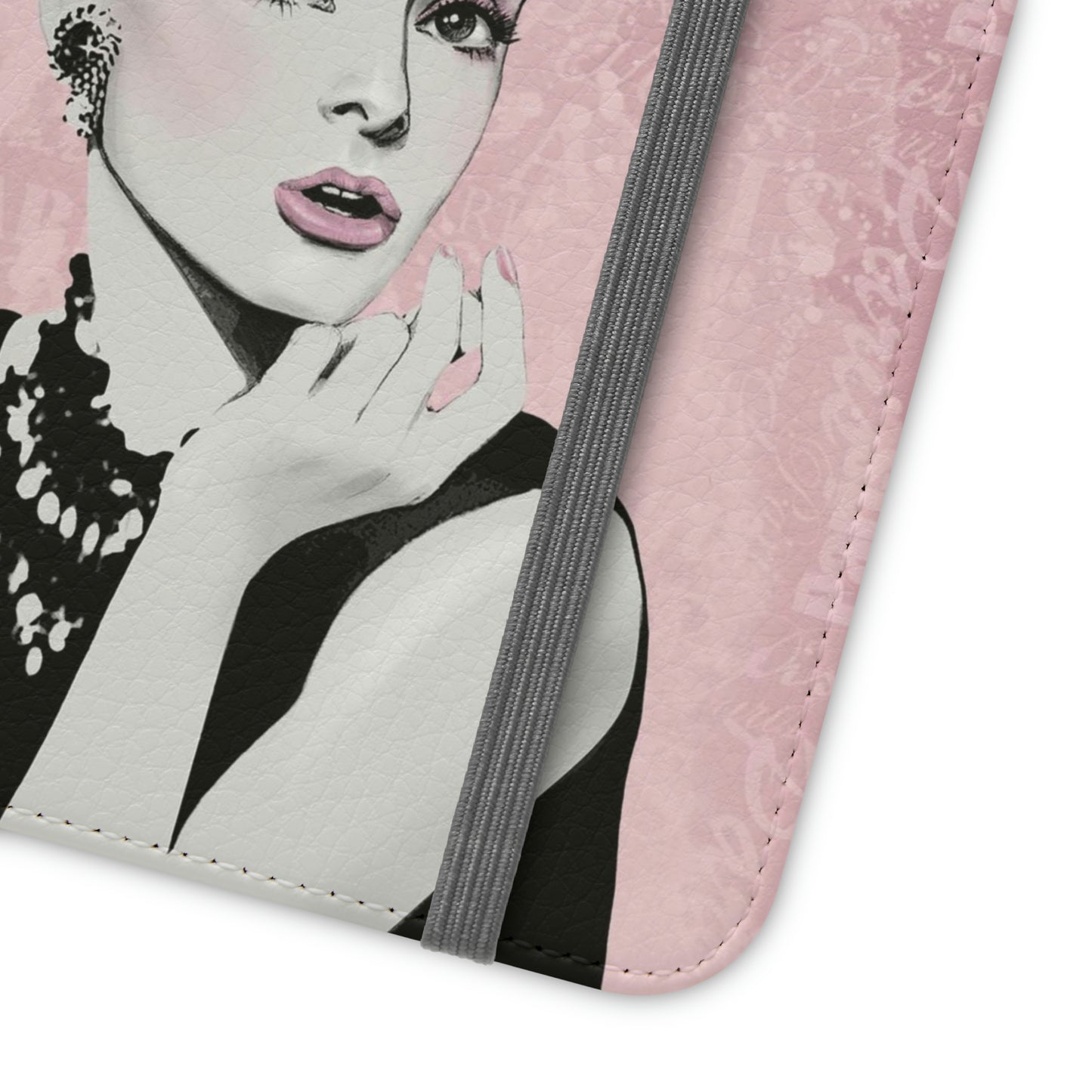 Audrey Hepburn Phone Case, Pink Paris Folio Phone Case, Paris is Always a Good Idea Smart Phone Folding Case