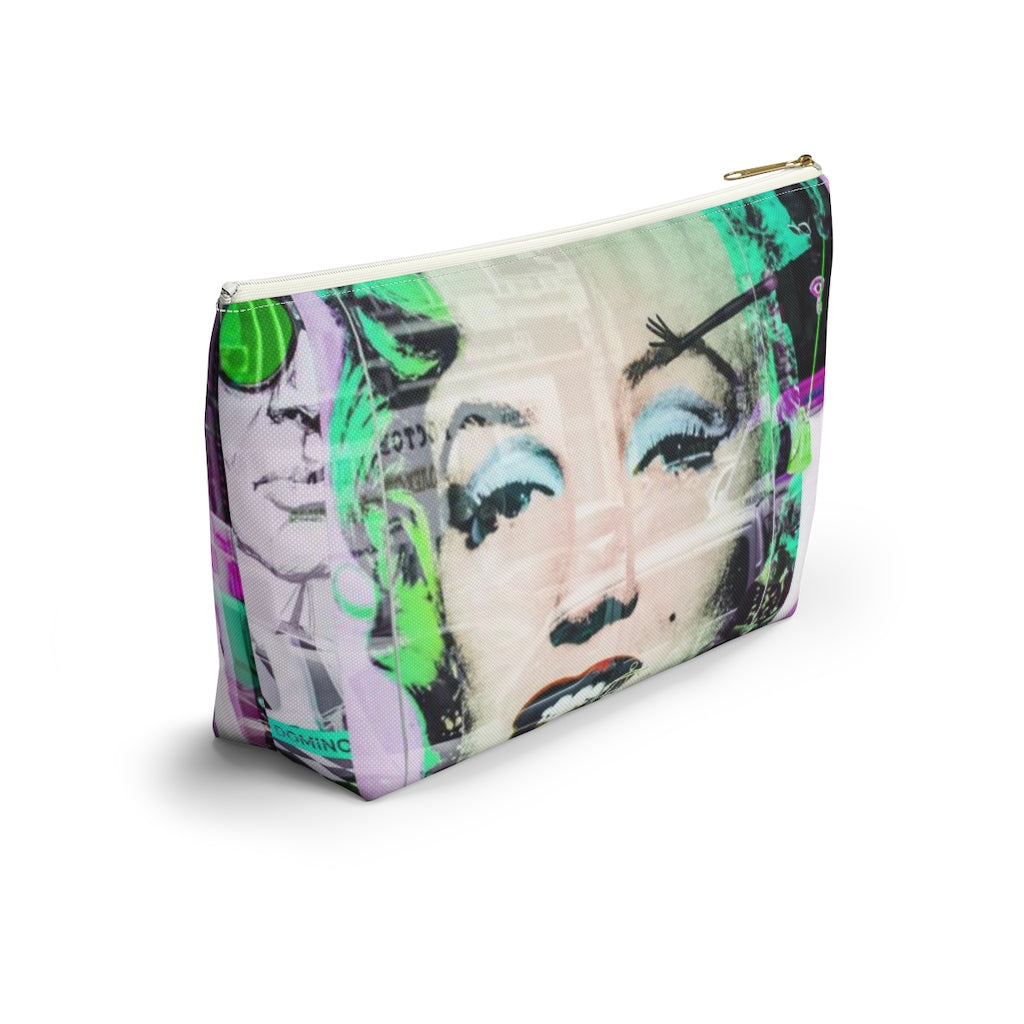 Marilyn Monroe Cosmetic Pouch w T-bottom, Accessory Pouch, Graffiti Reflection