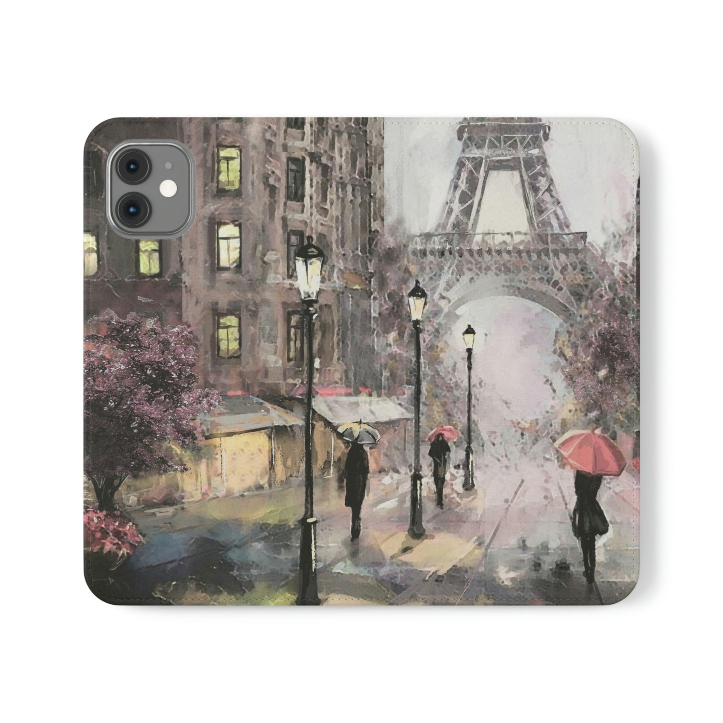 Personalized Eiffel Tower Paris Painting Phone Case, Folio Phone Case, Paris France Smart Phone Folding Case