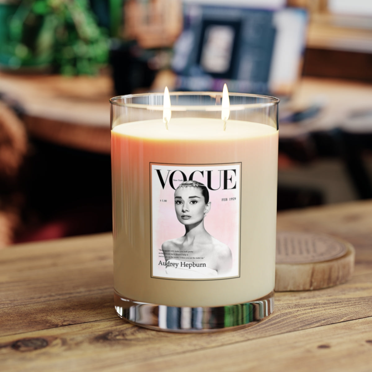 Audrey Hepburn Scented Candle - Full Glass, 11oz - VOGUE