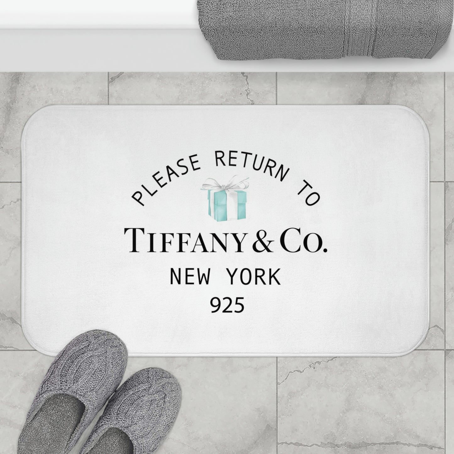 Personalized Please Return to Me Bath Mat - Your Name & Co. - Breakfast at Tiffany Inspired