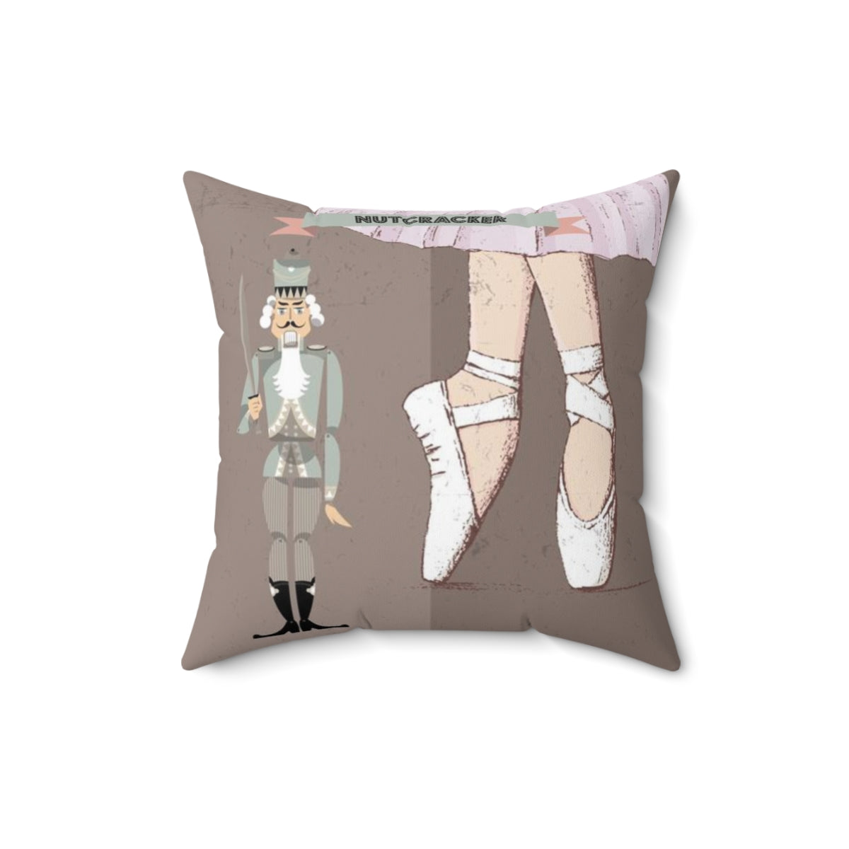 Taupe Nutcracker Ballet Pillow