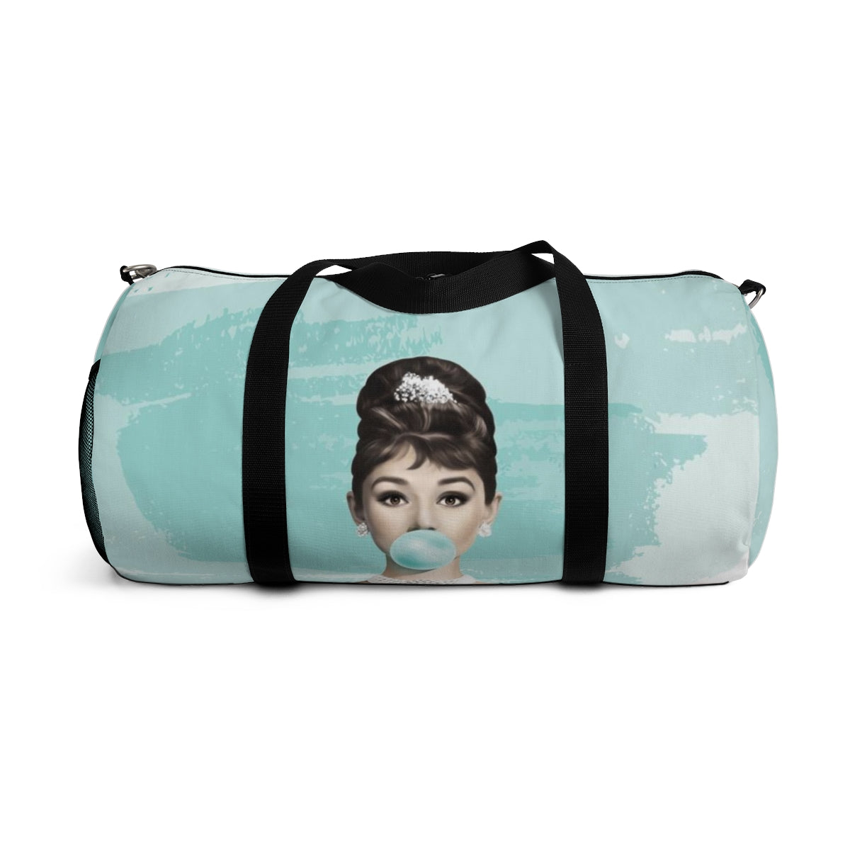 Personalized Audrey Hepburn Duffel Bag - Blue Bubblegum