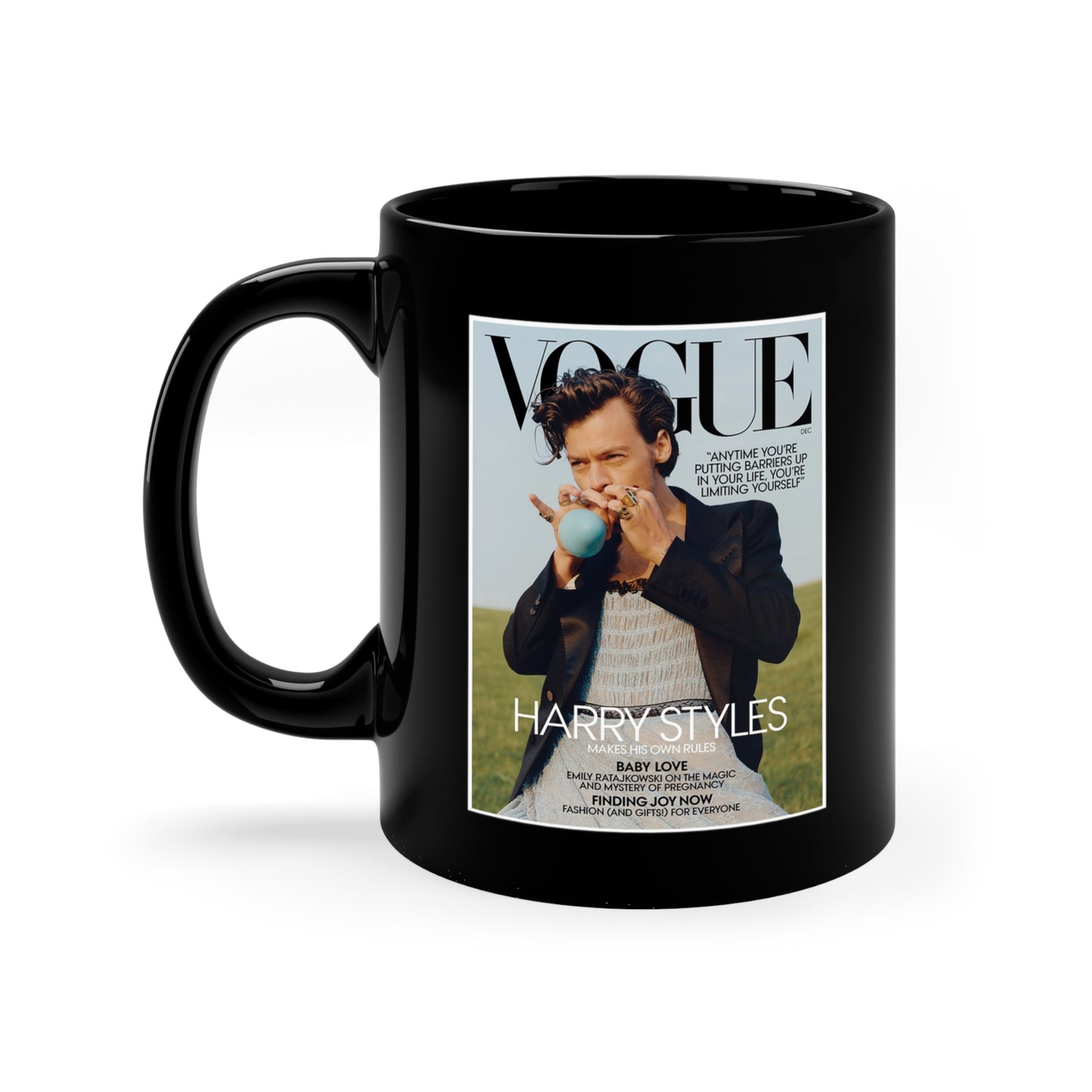 Harry Styles VOGUE Cover Mug - 11oz Black Mug - Harry Styles Autograph