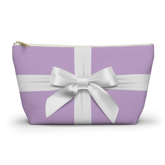 Little Lavender Box Cosmetic Pouch w T-bottom, Accessory Pouch