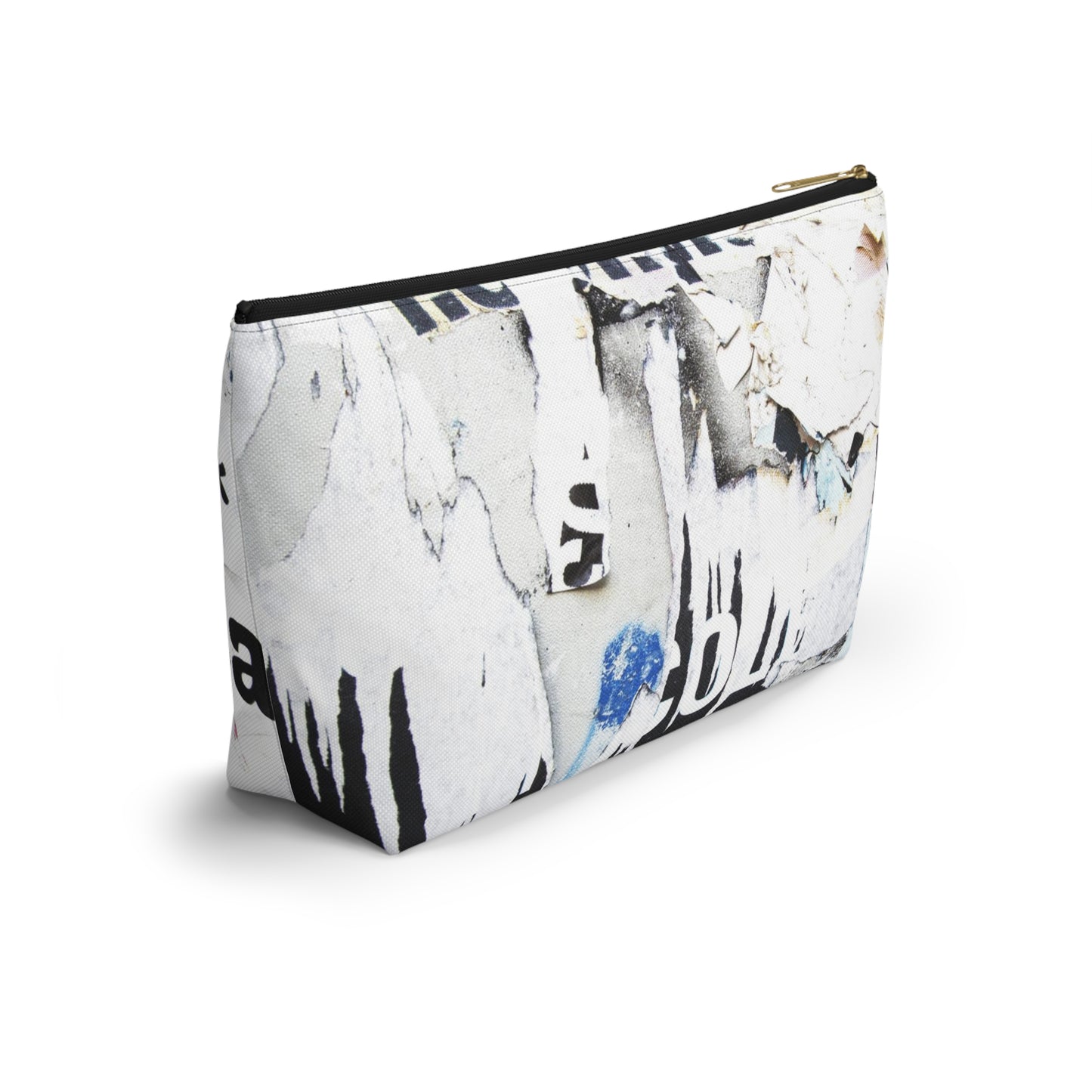 Urban Street Art Cosmetic Pouch w T-bottom, Accessory Pouch - Torn Poster Street Art Makeup Bag - COLD Bag 14