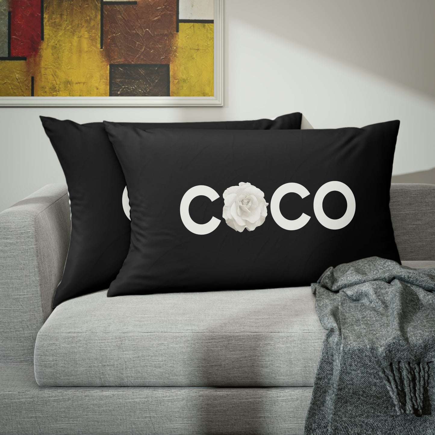 COCO Rose Pillow Sham - Custom Designed Pillow Shams - Personalized Pillow Shams - Your Name Bed Pillow Covers