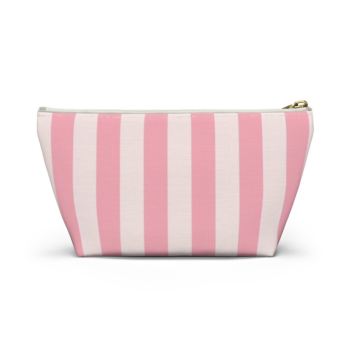 Personalized Secret Cosmetic Pouch w T-bottom, Accessory Pouch - Pink Stripe