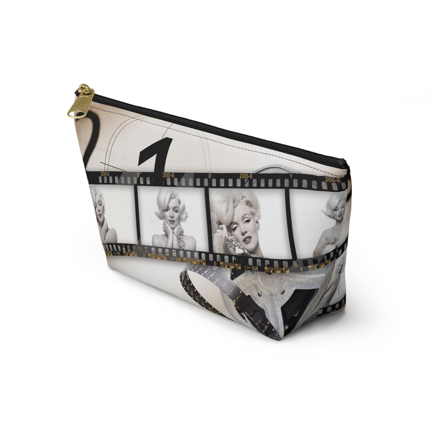 Marilyn Monroe Cosmetic Pouch w T-bottom, Accessory Pouch - Marilyn on Film Makeup Bag