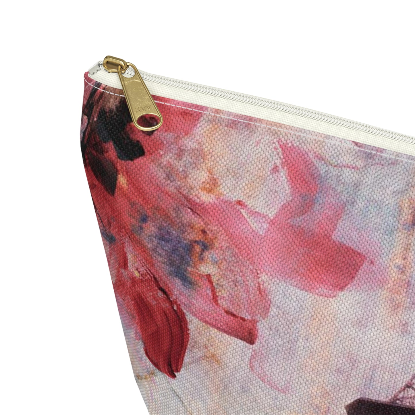 Eiffel Tower Cosmetic Pouch w T-bottom, Accessory Pouch - Paris Abstract Flower