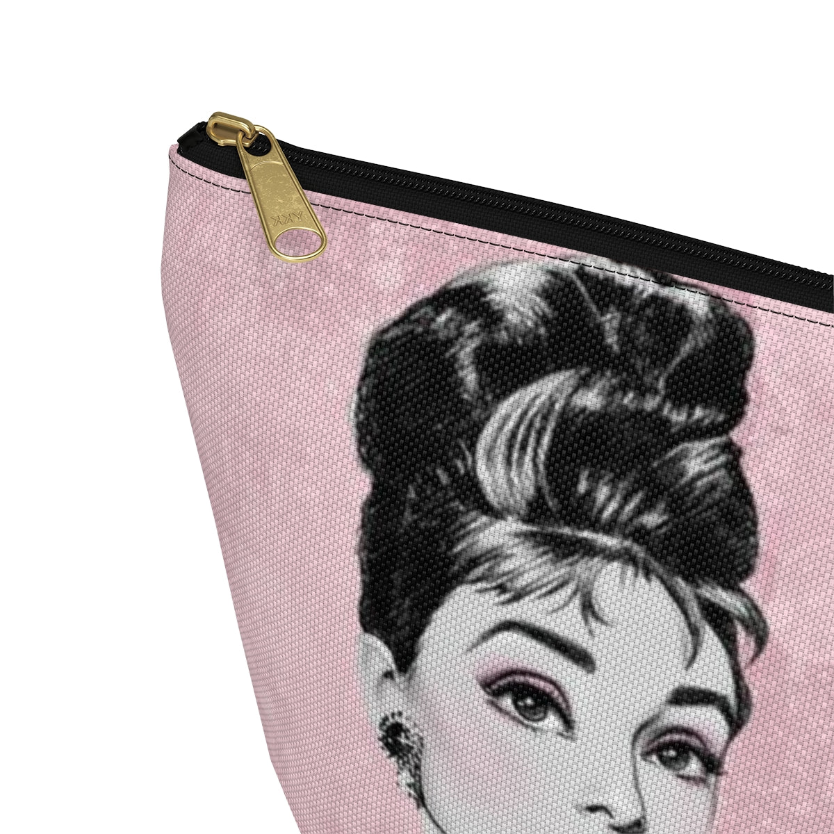 Audrey Hepburn Pouch w T-bottom, Accessory Pouch - Pink Paris is Always a Good Idea Chandelier Bag