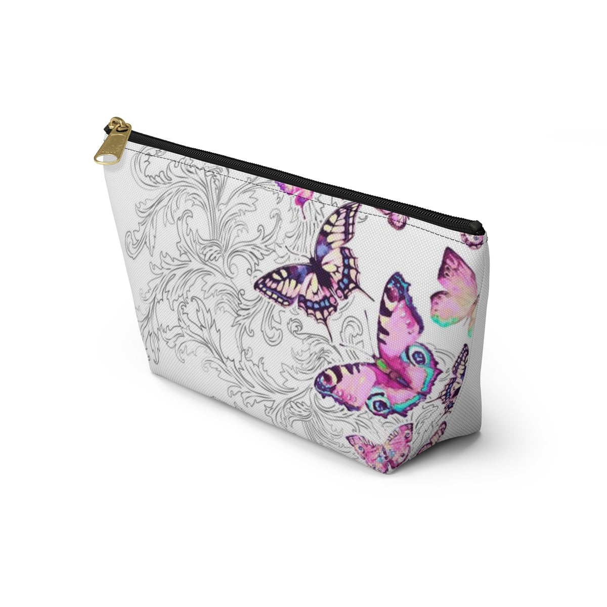 Butterfly Pouch w T-bottom, Accessory Pouch - Scroll