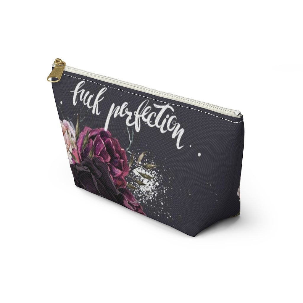 ADULT F*ck Perfection Cosmetic Pouch w T-bottom, Accessory Pouch, Rose