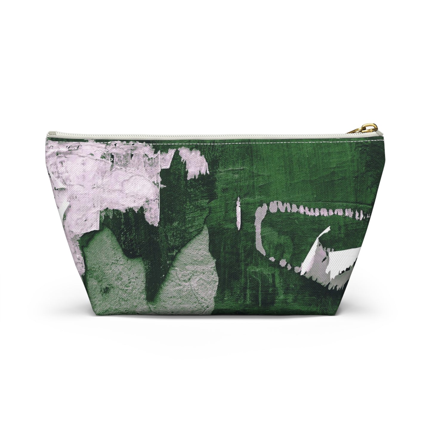 Urban Street Art Cosmetic Pouch w T-bottom, Accessory Pouch - Torn Poster Street Art Makeup Bag - Emerald Bag 9