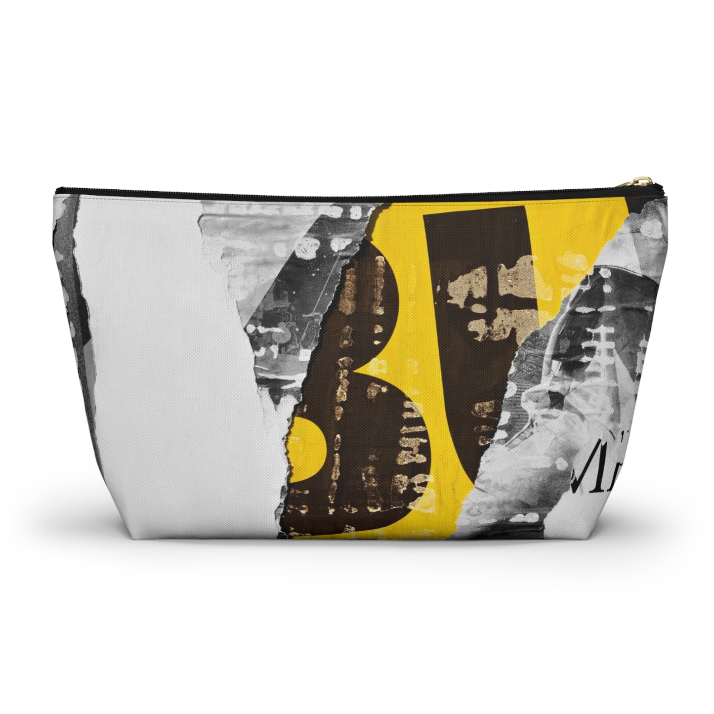 Urban Street Art Cosmetic Pouch w T-bottom, Accessory Pouch - Torn Poster Street Art Makeup Bag - BUS Bag 8