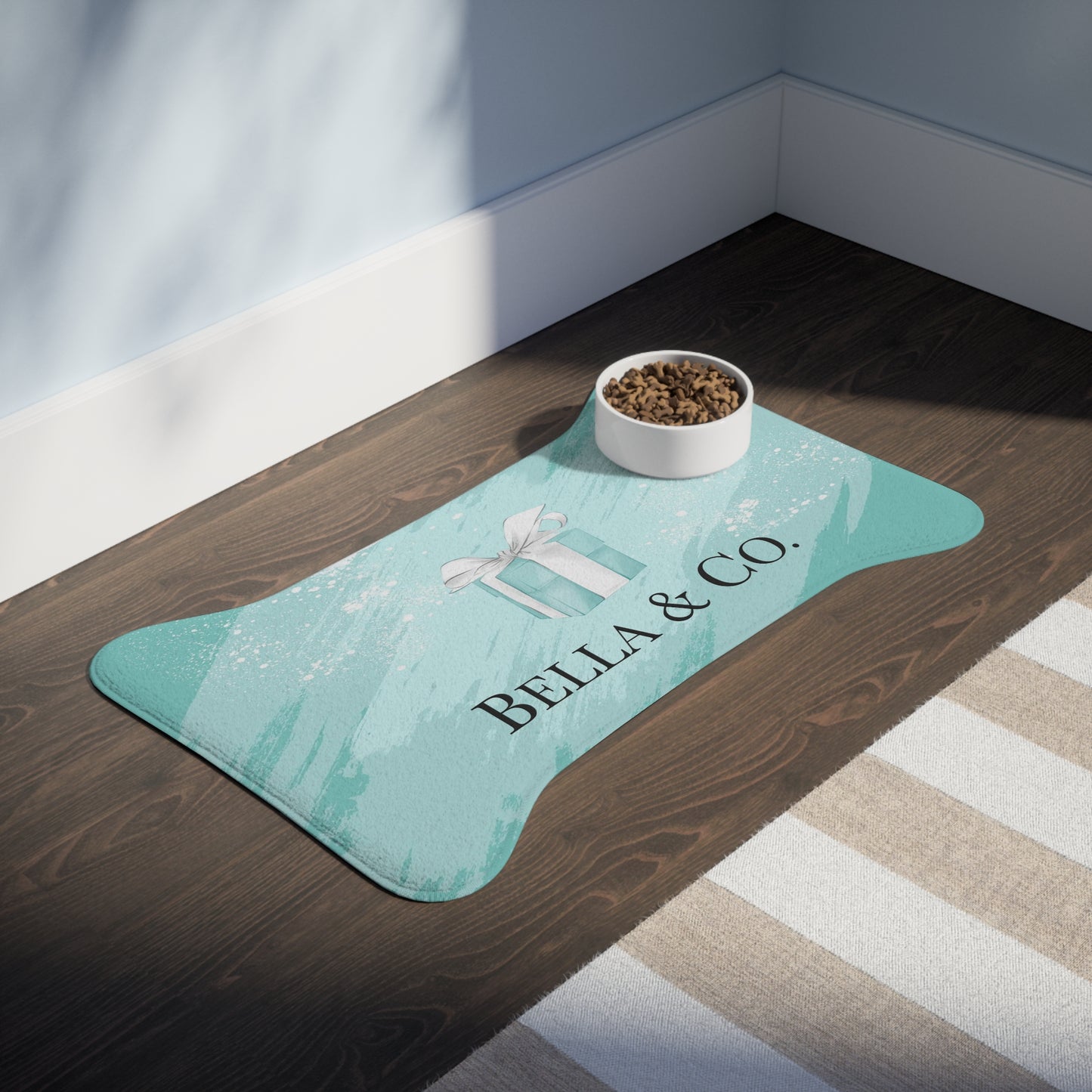 Personalized Pet Name Mat - Pet Feeding Mats - Little Blue Box Name and Co.