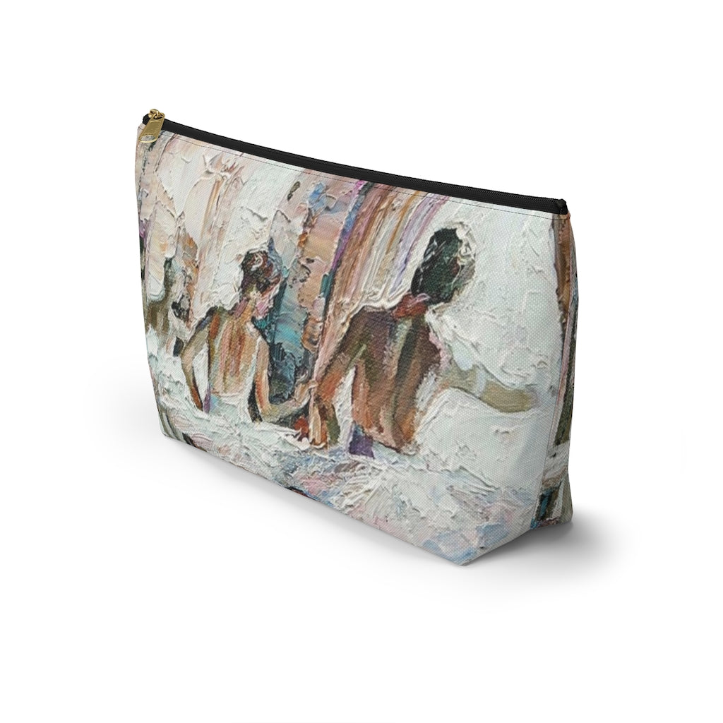 Ballerina Cosmetic Pouch w T-bottom, Accessory Pouch, Ballet Oil Painting