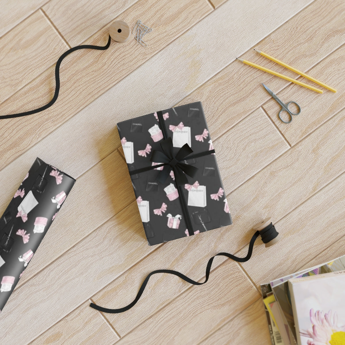 Paris Pink Shopping Wrapping Paper - Style 2