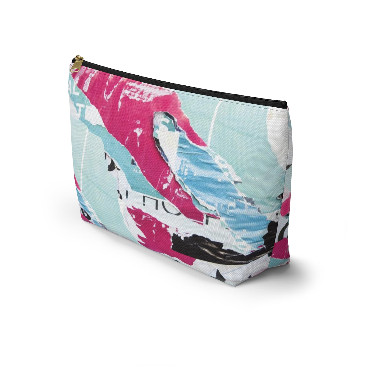 Abstract Cosmetic Pouch w T-bottom, Accessory Pouch,  Pink and Blue, Abstract Poster