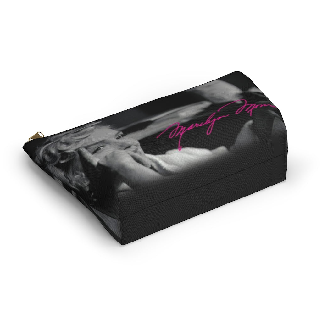 Marilyn Monroe Cosmetic Pouch w T-bottom, Accessory Pouch, Hot Pink Signature