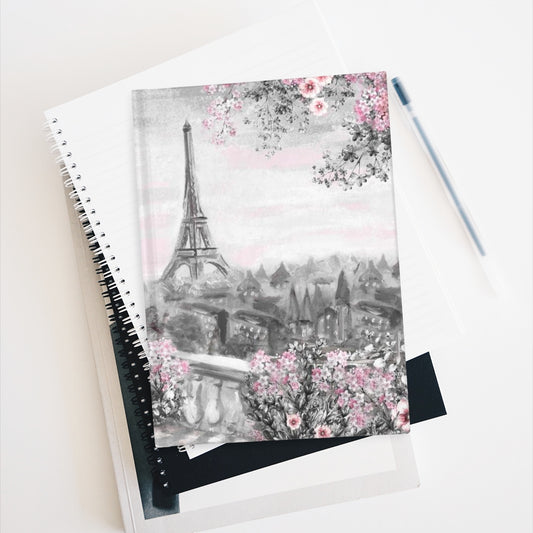 Personalized Eiffel Tower Journal - Pink Paris Rose