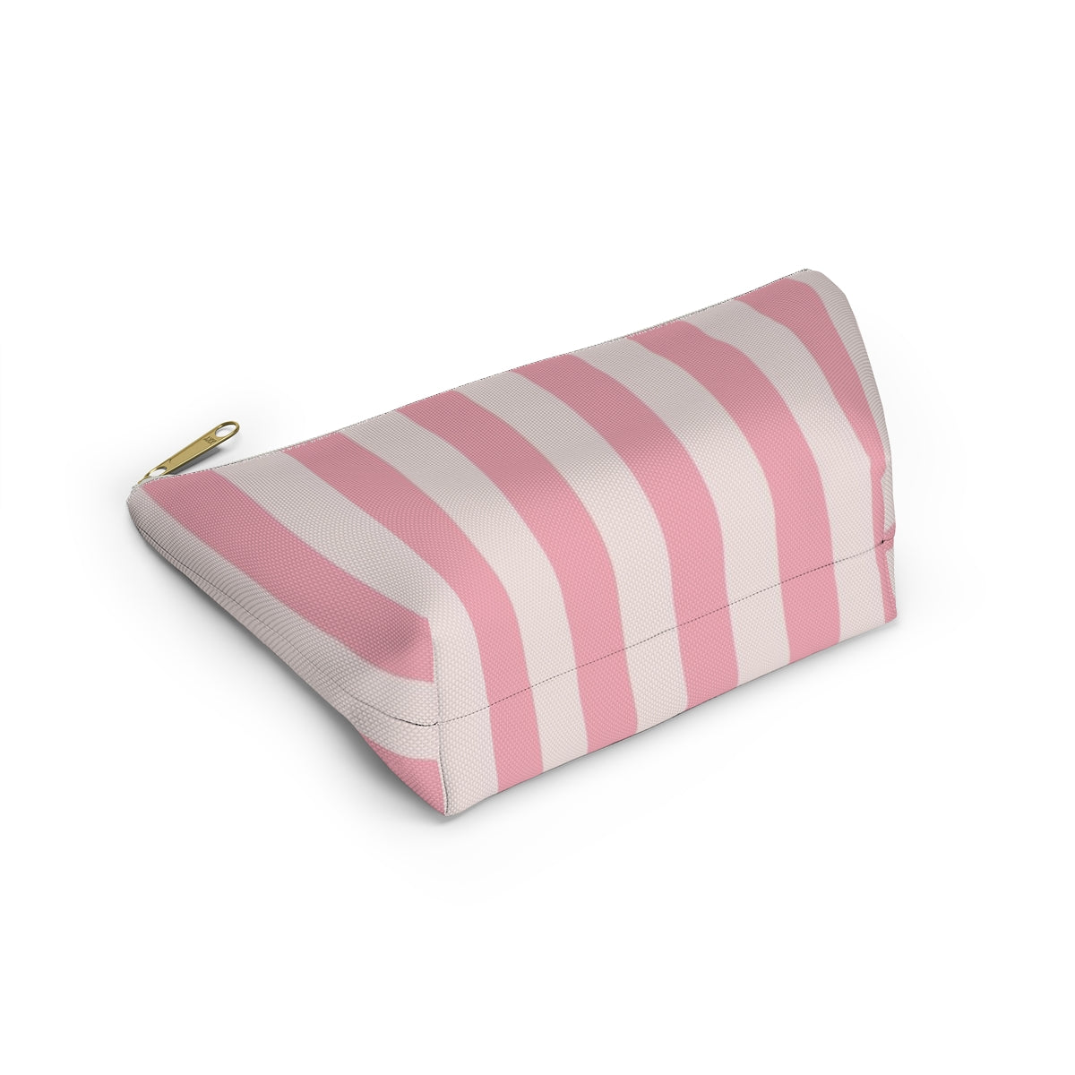 Personalized Secret Cosmetic Pouch w T-bottom, Accessory Pouch - Pink Stripe