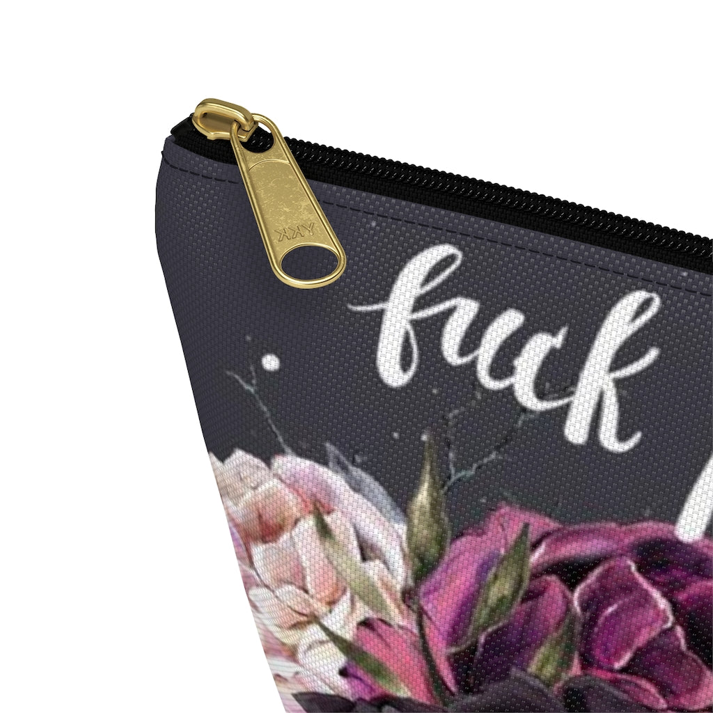 ADULT F*ck Perfection Cosmetic Pouch w T-bottom, Accessory Pouch, Rose