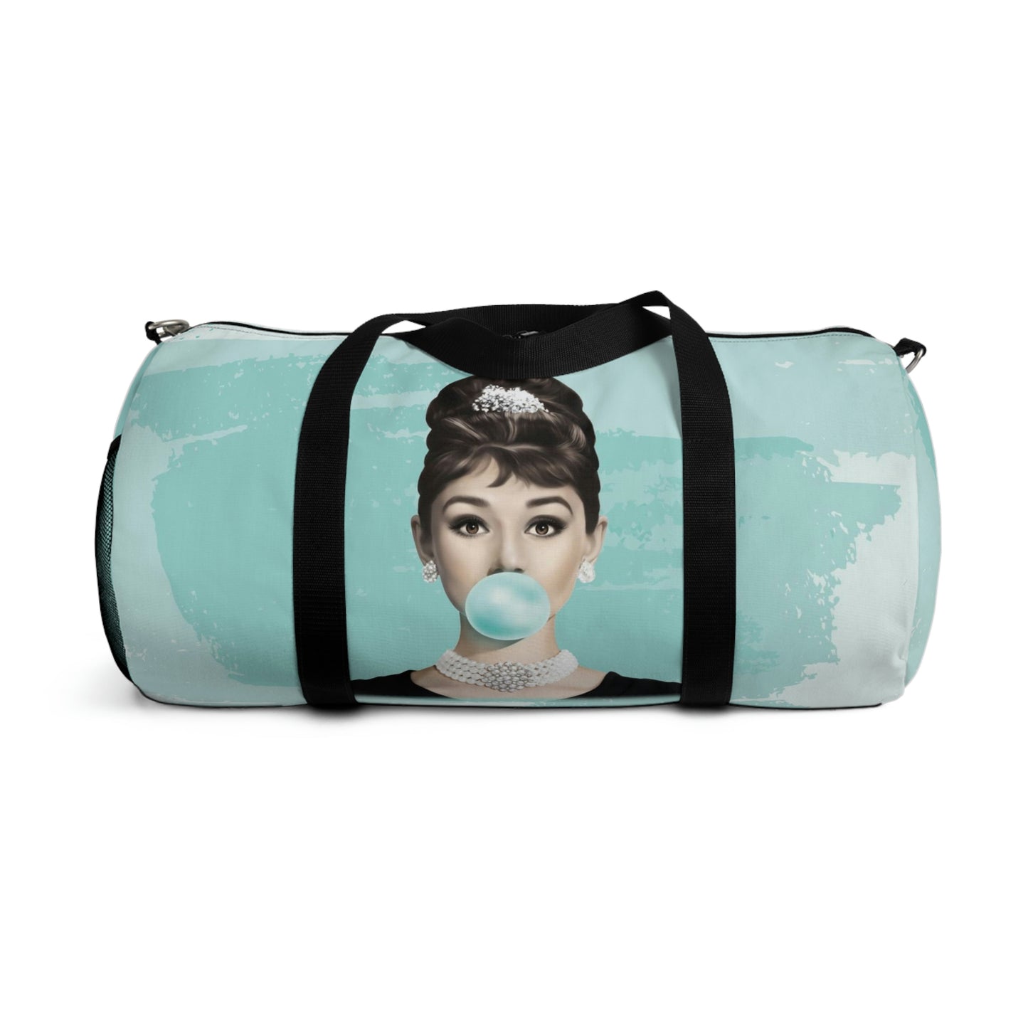 Personalized Audrey Hepburn Duffel Bag - Blue Bubblegum