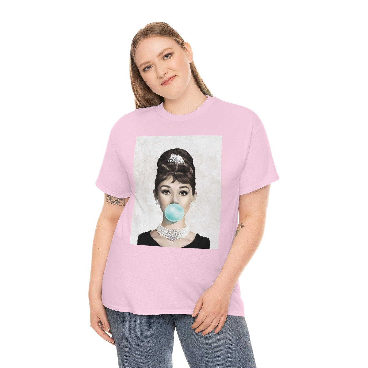 Pink Audrey Hepburn Bubblegum Breakfast at Tiffany Tee Shirt