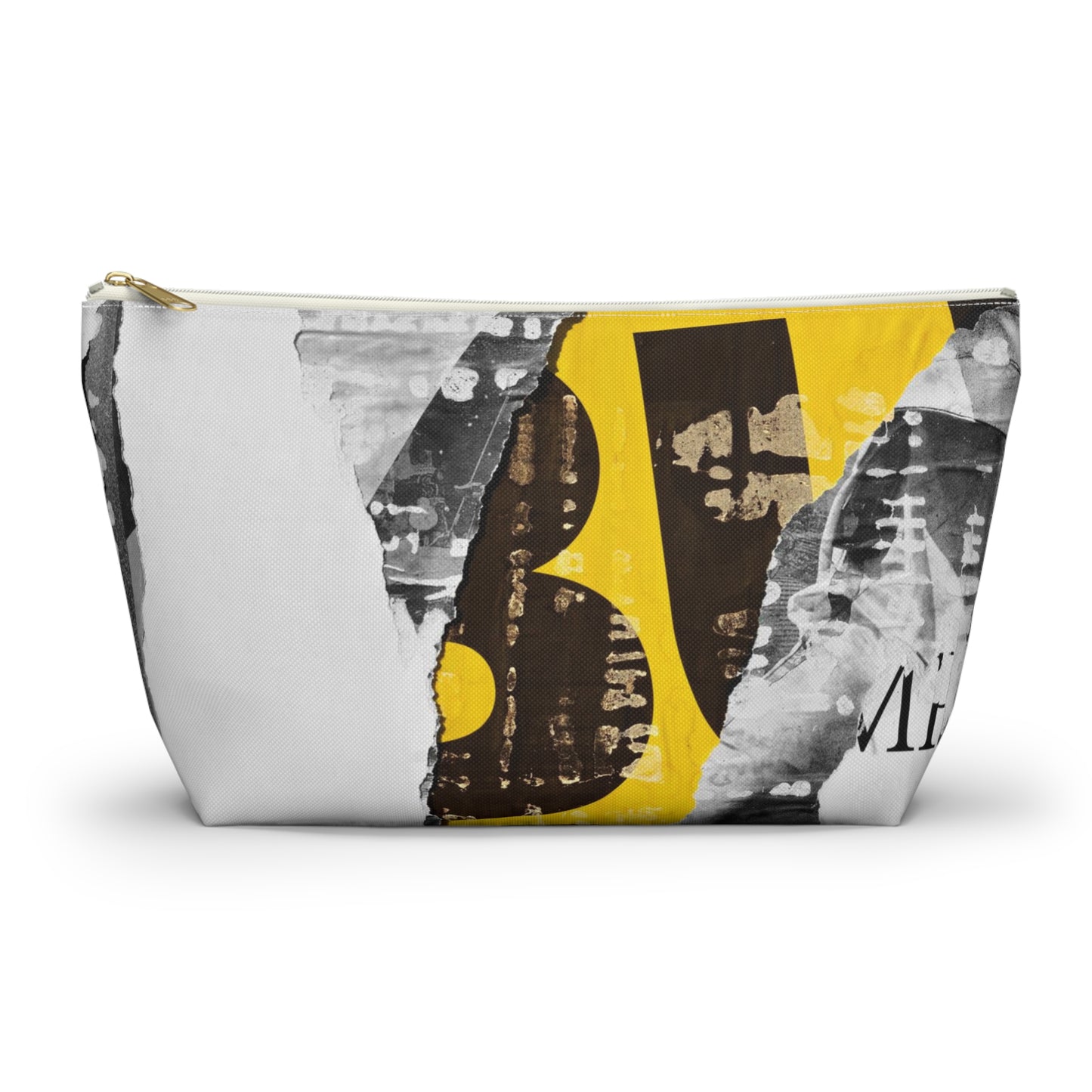 Urban Street Art Cosmetic Pouch w T-bottom, Accessory Pouch - Torn Poster Street Art Makeup Bag - BUS Bag 8