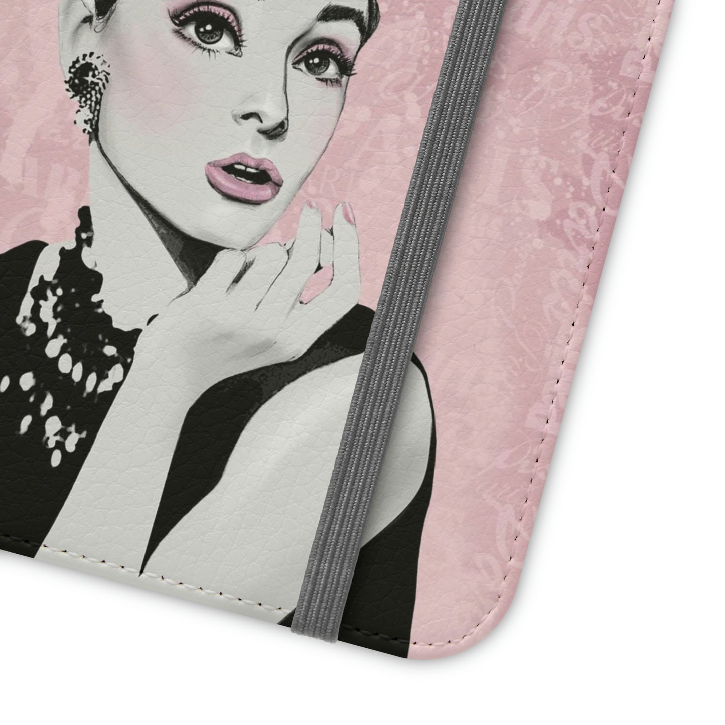 Audrey Hepburn Phone Case, Pink Paris Folio Phone Case, Paris is Always a Good Idea Smart Phone Folding Case