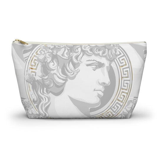 Greek God Antinous Cosmetic Pouch w T-bottom, Accessory Pouch - Greek God Makeup Bag, Roman Empire Cosmetic Pouch