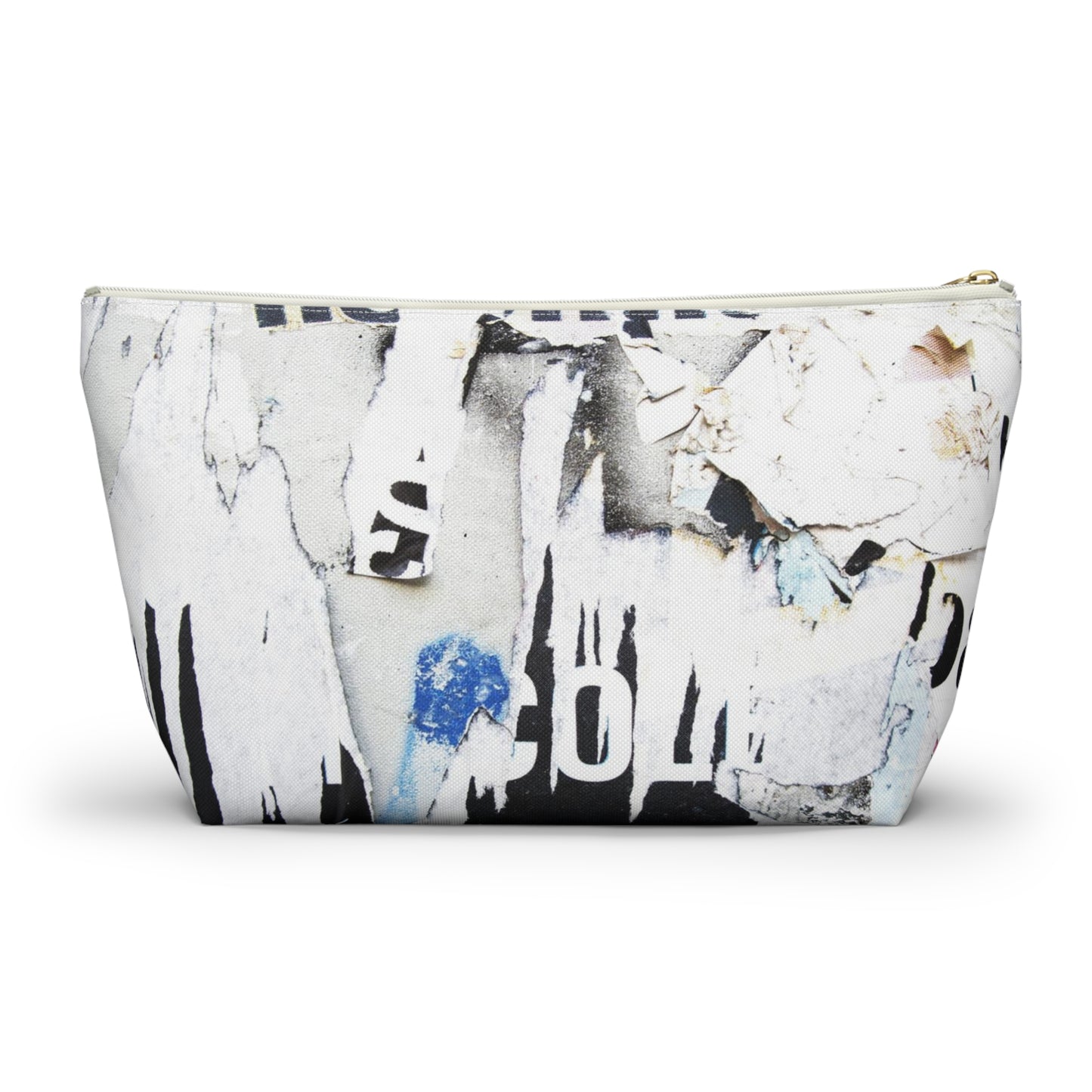 Urban Street Art Cosmetic Pouch w T-bottom, Accessory Pouch - Torn Poster Street Art Makeup Bag - COLD Bag 14