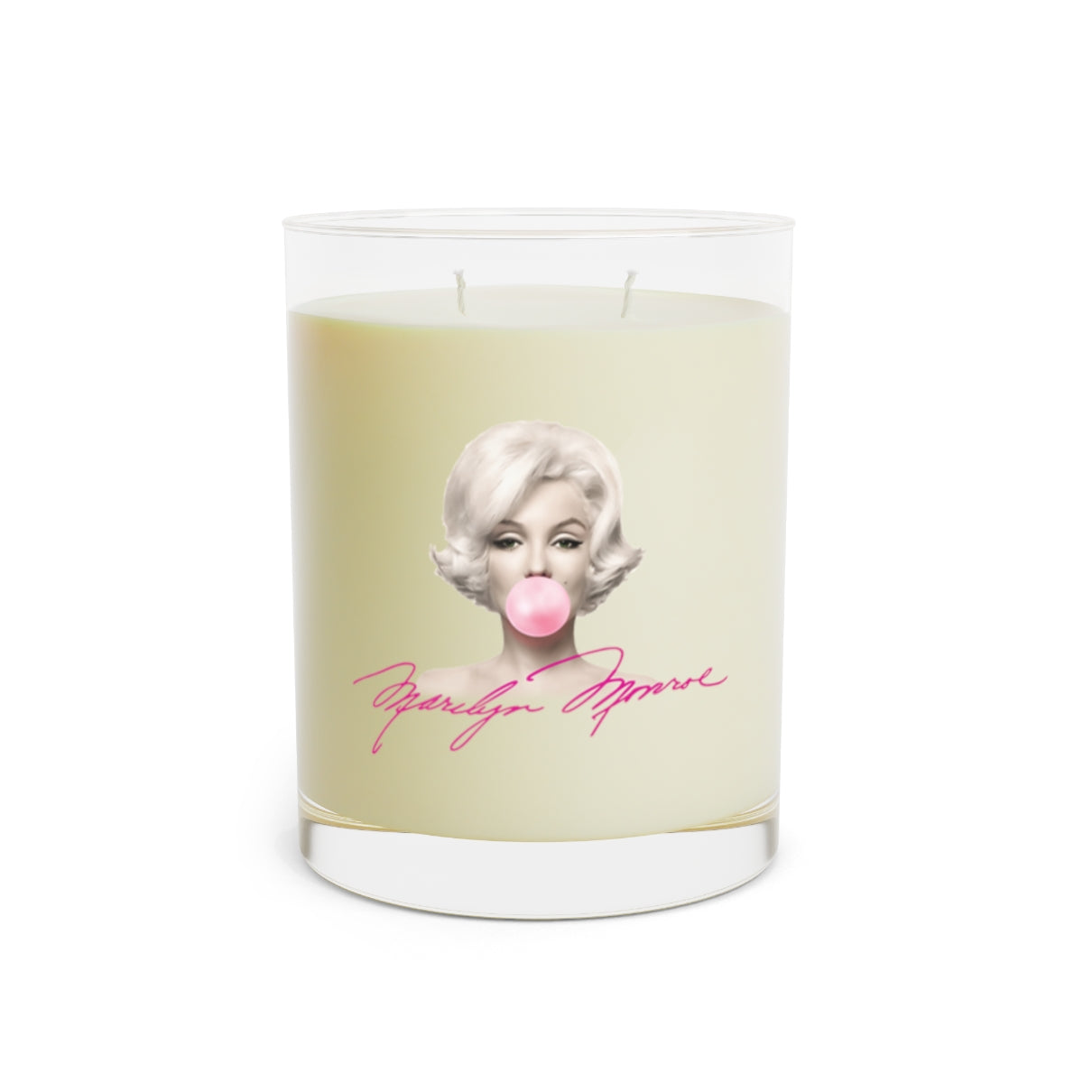 Marilyn Monroe Scented Candle - Full Glass, 11oz - Hot Pink Autograph