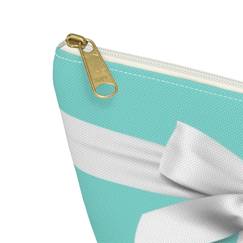 Little Blue Box Cosmetic Pouch w T-bottom, Accessory Pouch