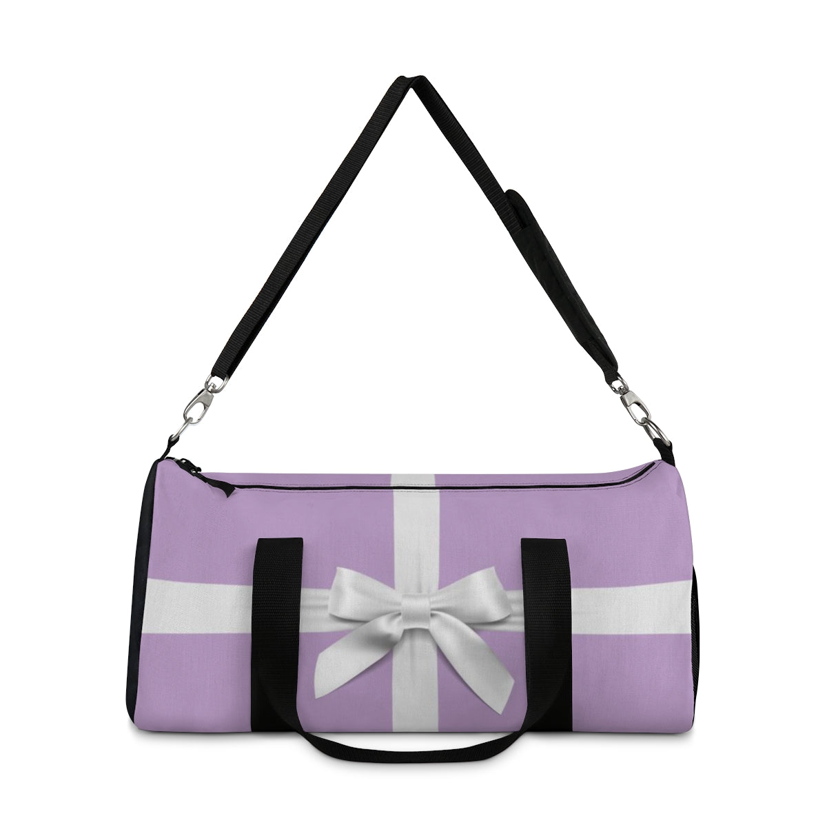 Personalized Little Lavender Box Duffel Bag - White Bow