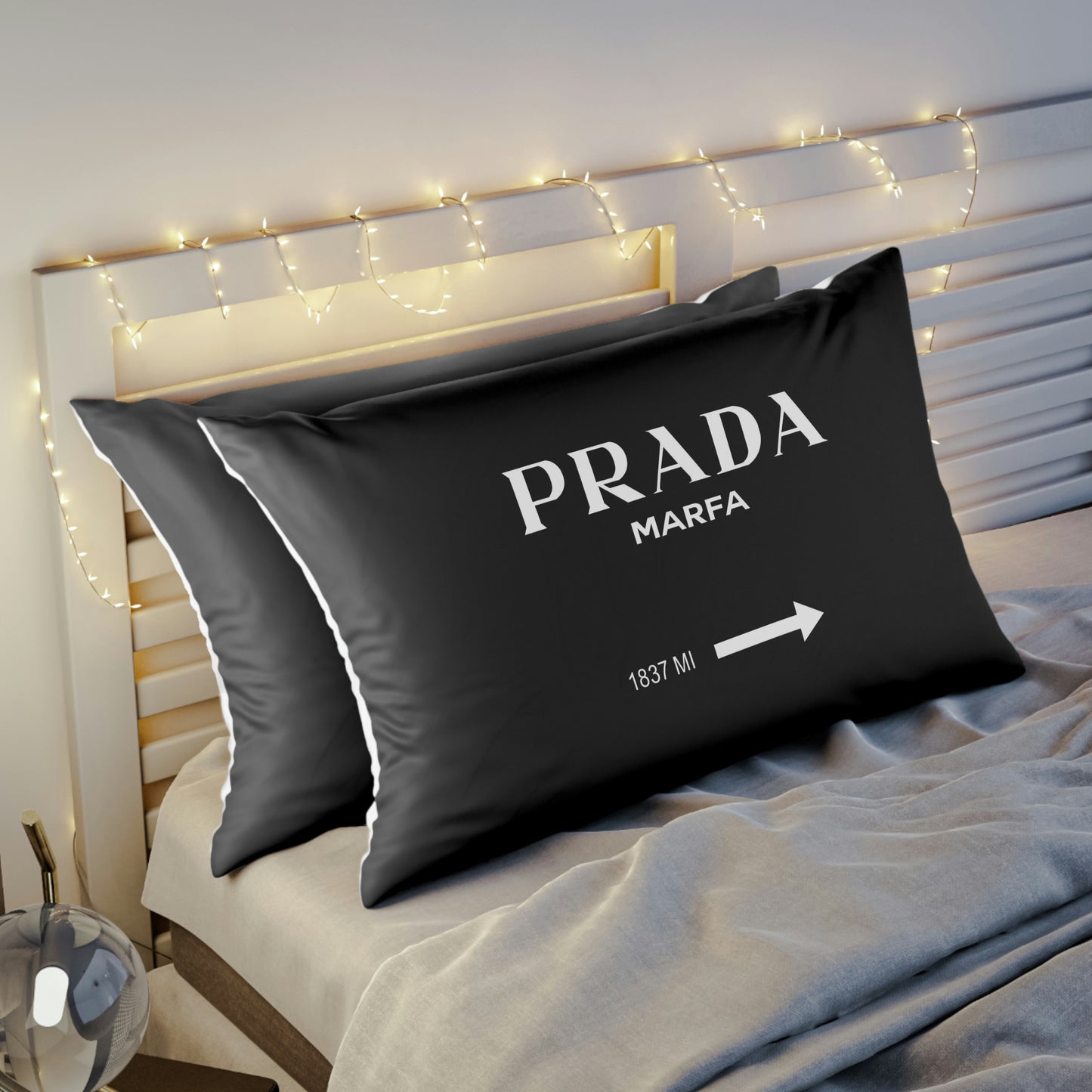 Gossip Girl 1837 MILES to MARFA Black Pillow Sham - Custom Designed Pillow Sham - Personalized Pillow Sham - Bed Pillow Covers