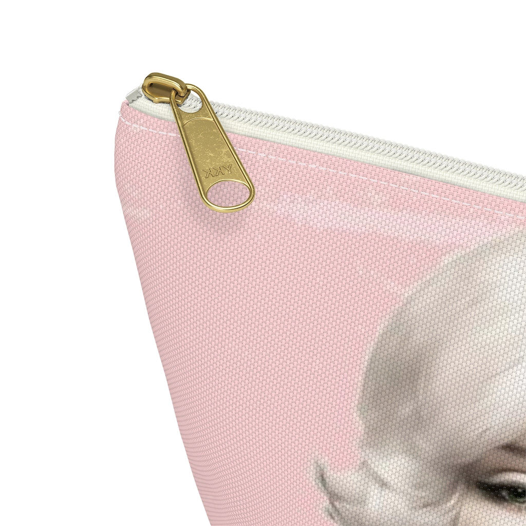 Marilyn Monroe Cosmetic Pouch w T-bottom, Accessory Pouch, Pink Signature