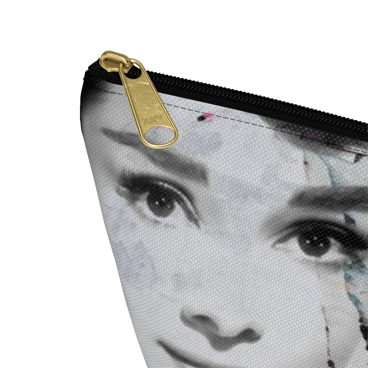 Audrey Hepburn Cosmetic Pouch w T-bottom, Accessory Pouch, Distressed Poster