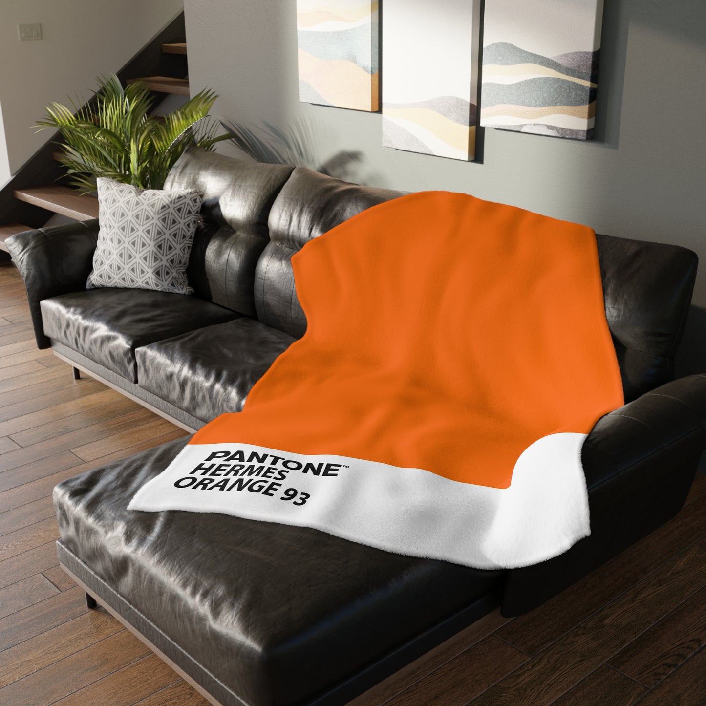 Custom Personalized Color Swatch Blanket - Velveteen Minky Throw - Orange Color Swatch Throw Blanket