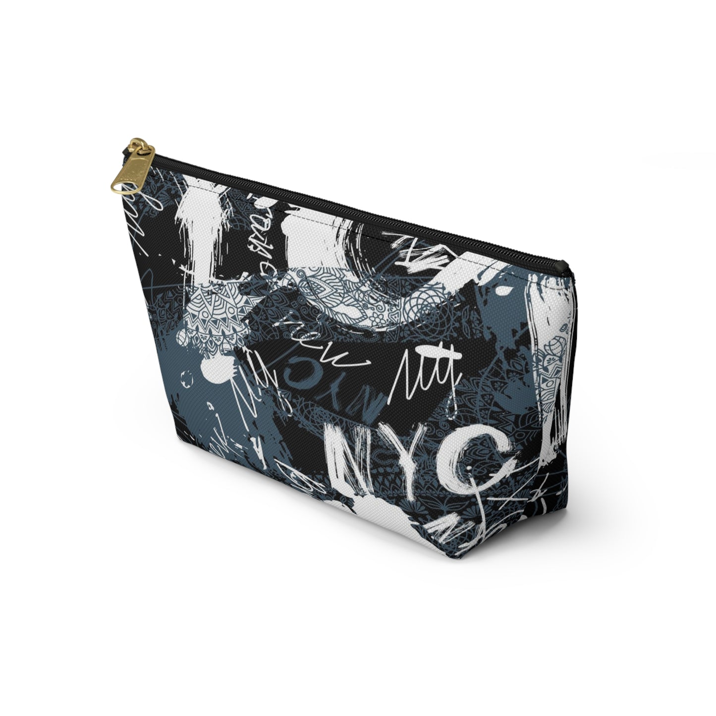 Urban Street Art Cosmetic Pouch w T-bottom, Accessory Pouch - Torn Poster Street Art Makeup Bag - New NYC Bag