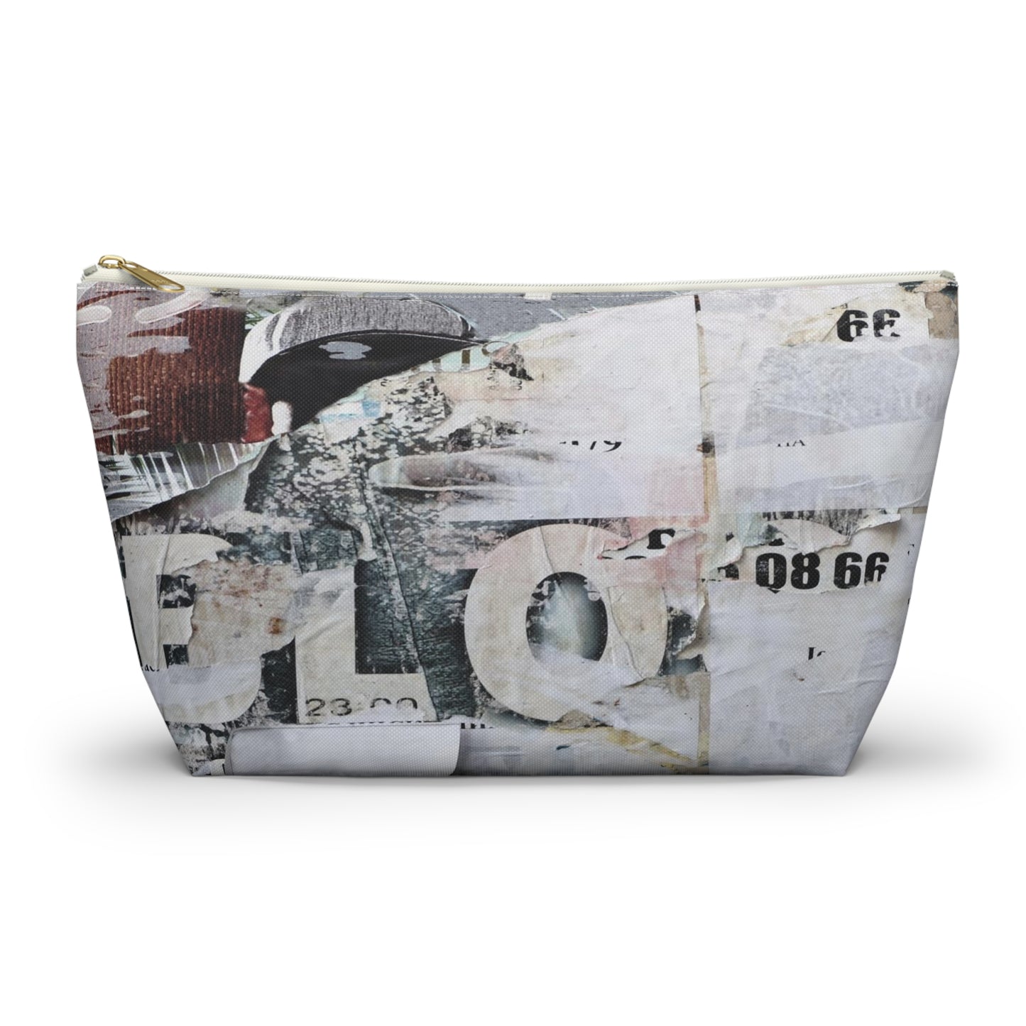 Urban Street Art Cosmetic Pouch w T-bottom, Accessory Pouch - Torn Poster Street Art Makeup Bag - BLO Bag 5