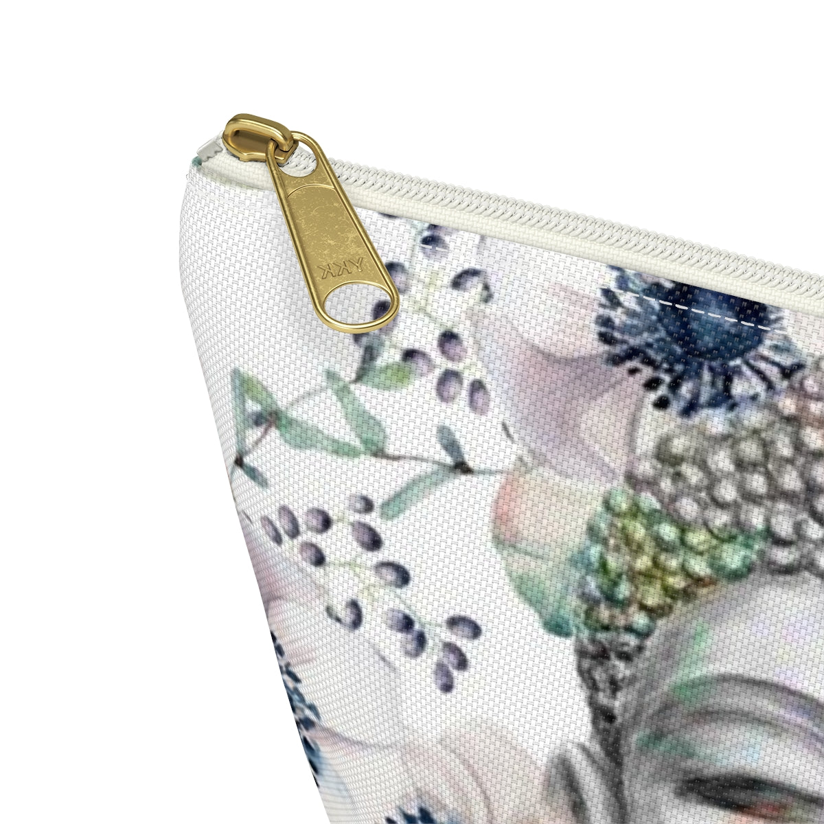 Buddha Cosmetic Pouch w T-bottom, Accessory Pouch - Buddha Flower