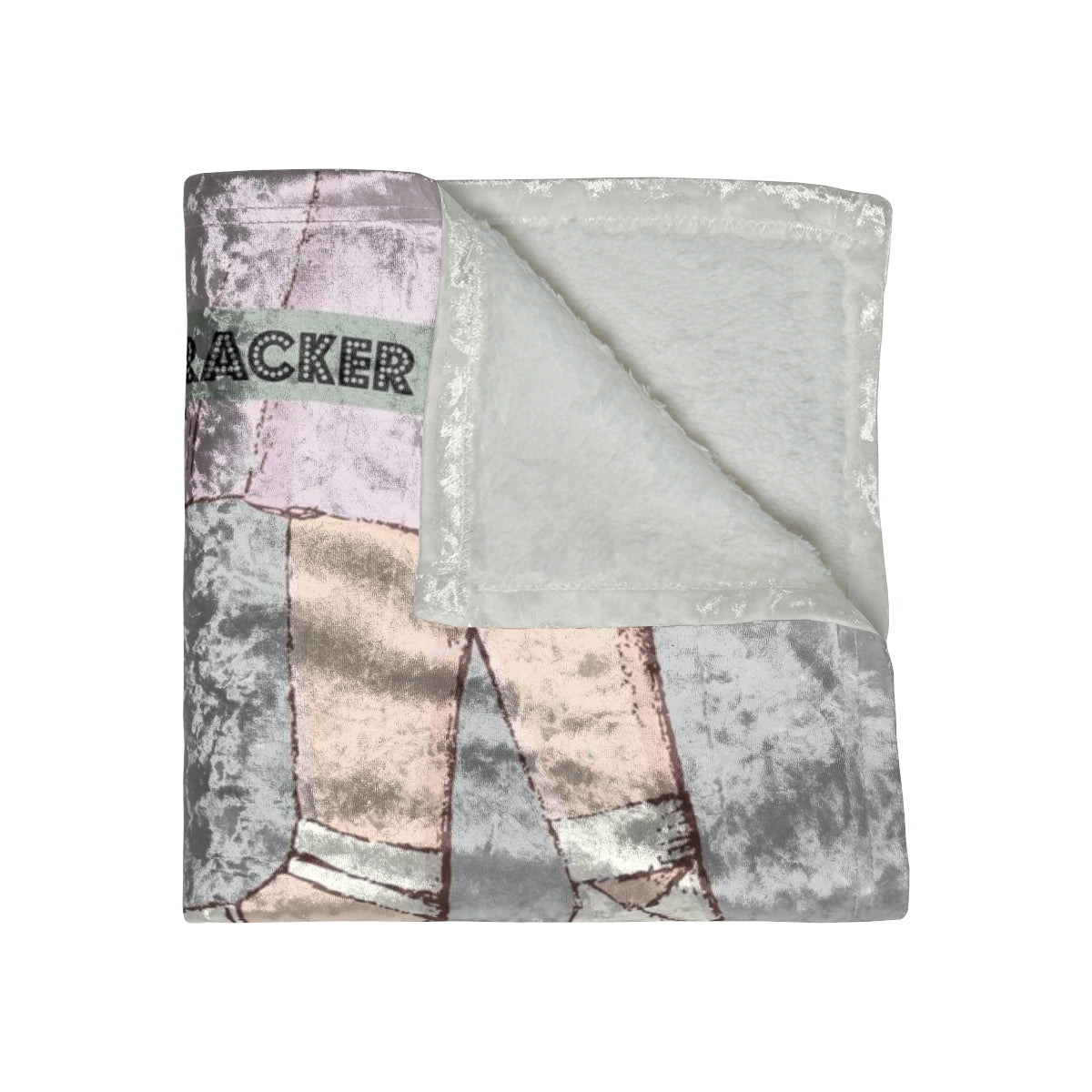 Grey Nutcracker Ballet Crushed Velvet Blanket