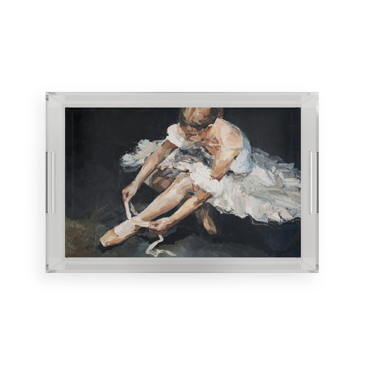 Ballerina Acrylic Serving Tray, Ballet Oil Painting