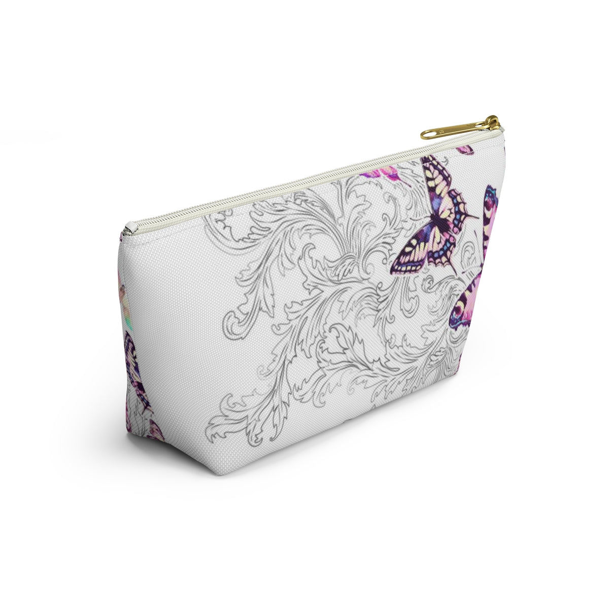 Butterfly Pouch w T-bottom, Accessory Pouch - Scroll