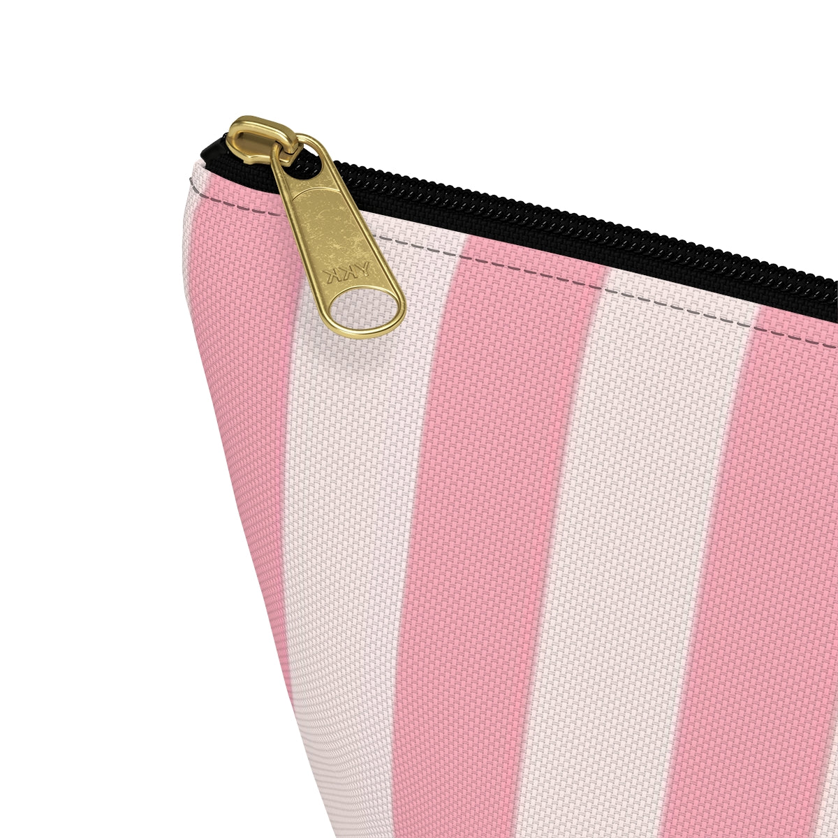 Personalized Secret Cosmetic Pouch w T-bottom, Accessory Pouch - Pink Stripe