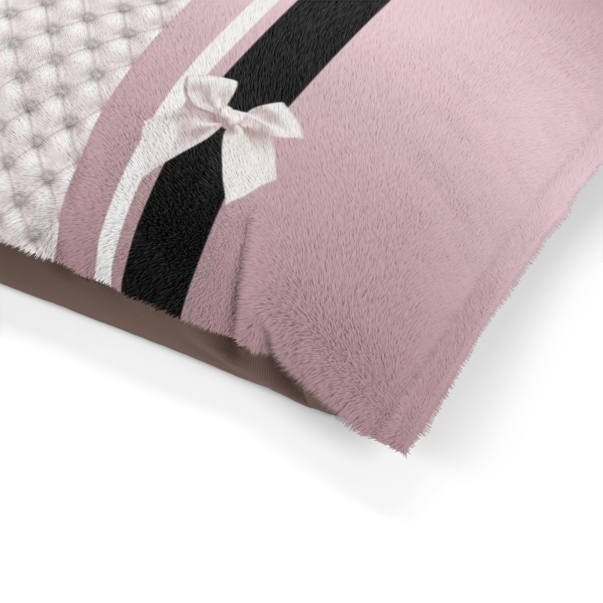 Custom Personalized Princess Pink Pet Bed / Dog Bed - Rose Gold with Printed Diamonds and Bows