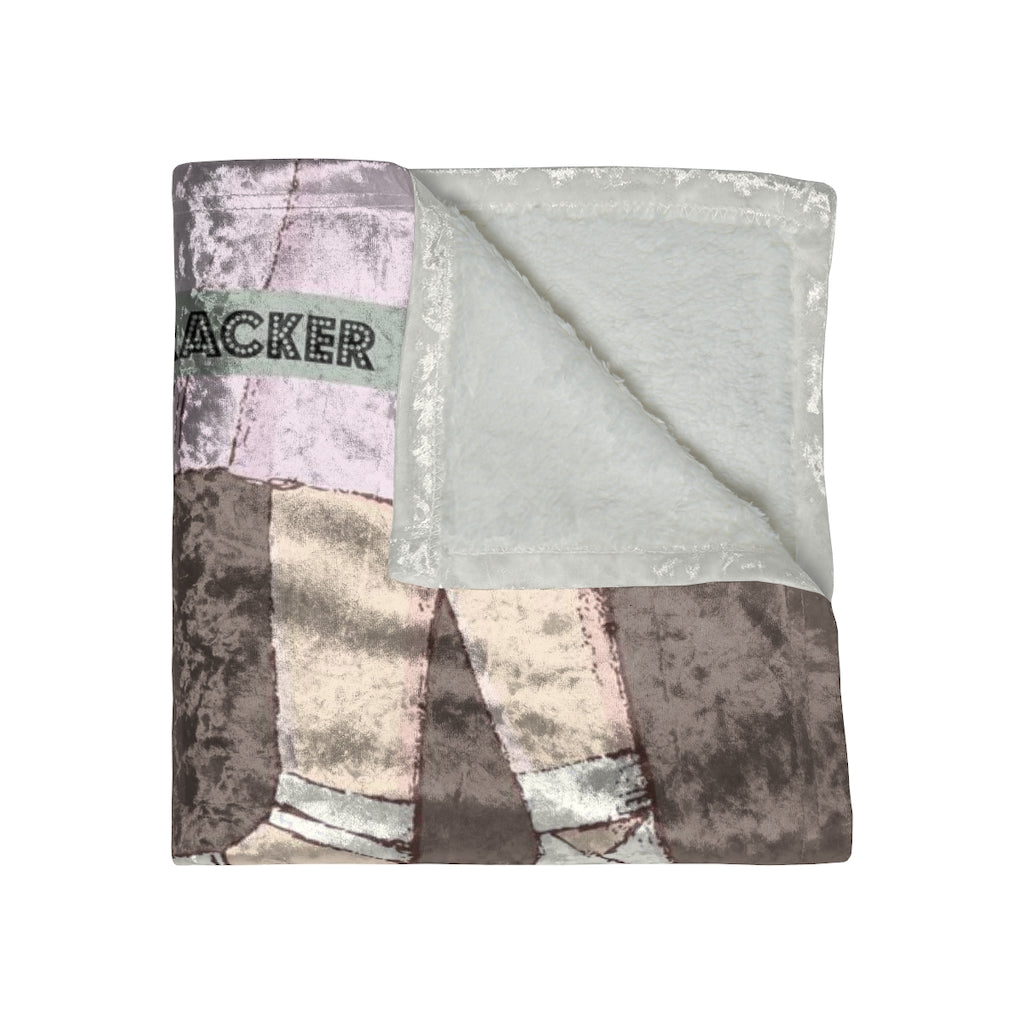 Taupe Nutcracker Ballet Crushed Velvet Blanket